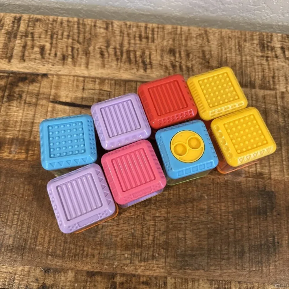 Fisher Price Vintage Peek A Boo Blocks Spinners Sensory Texture Mirrors Set Of 8